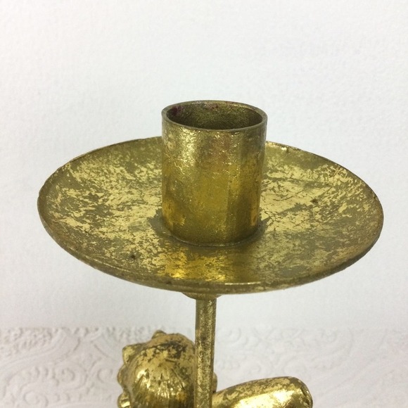 Vintage cherub gold tone metal taper candlestick holder Philippines - Picture 3 of 9
